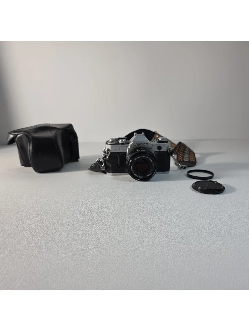 Canon AE-1 35mm SLR Film Camera W/50mm 1:1.8 Lens Film Tested W/Battery